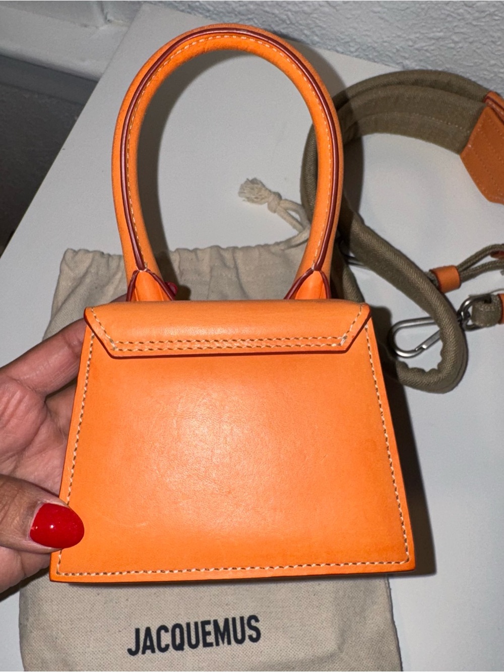 Jacquemus Orange Mini Le Chiquito-Style Top Handle Bag - Picture 4 of 8